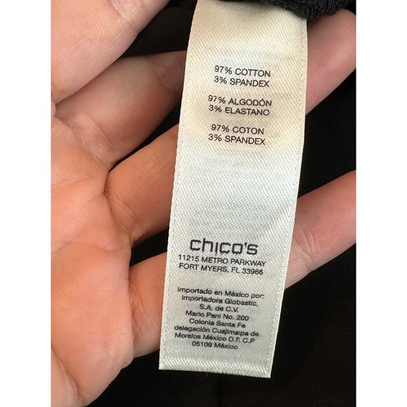 Chico's black flat front cropped pants size 2/ L-12 - Picture 5 of 9